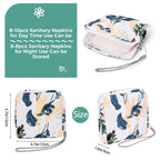 APLZGMG 4Pcs Portable Sanitary Napkin Storage Bag Reusable Period Pad Pouch Mini Menstrual Pad Zipper Bag with Lanyards First Pe