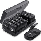 AUVON XL Weekly Pill Organizer 2 Times a Day, Pill Box 7 Day with One-Side Large Openings for Easy to Use, Black Privacy Protect