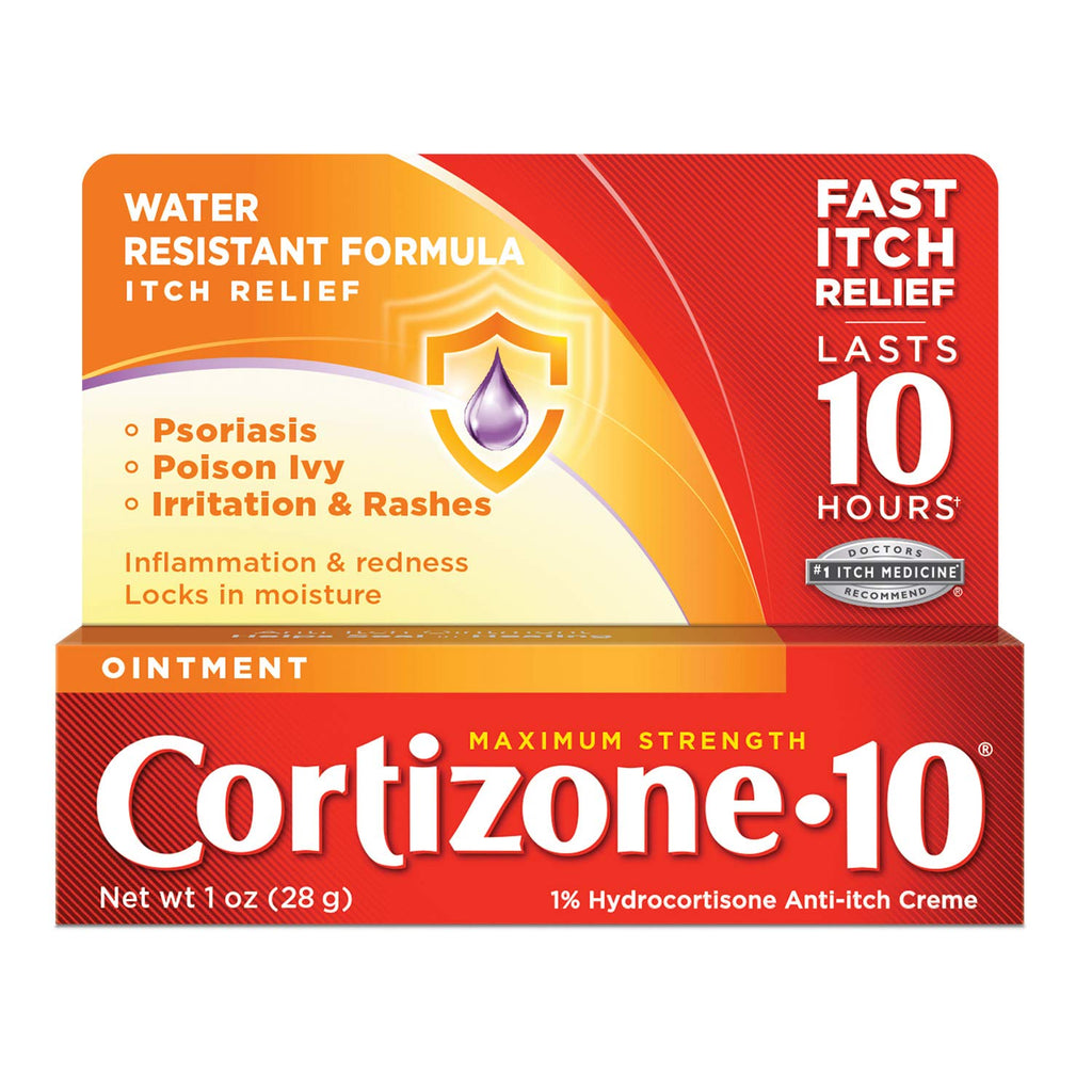 Cortizone 10 Maximum Strength Ointment 1 oz., 1% Hydrocortisone Ointment for Itch Relief - Packaging May Vary