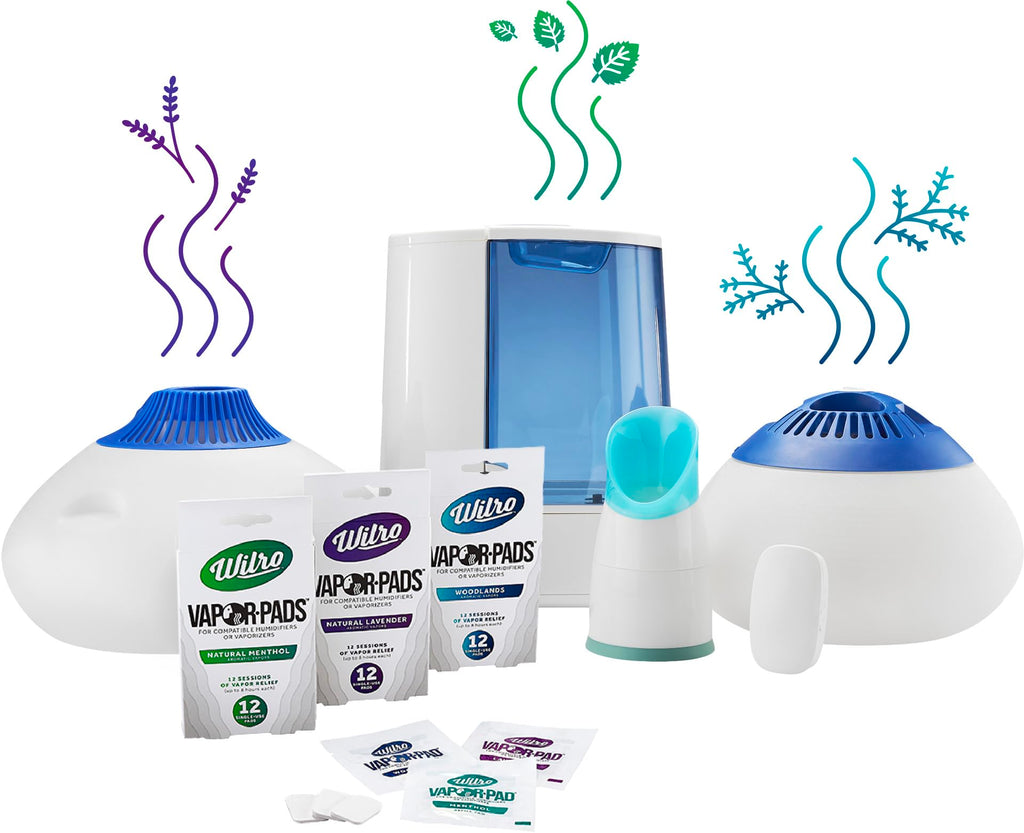 Wilro Sample 12-Pack Vapor Pads, 6 Menthol, 6 Lavender Refill Pads for Humidifiers, Vaporizers and Waterless Plug-Ins, Made in T