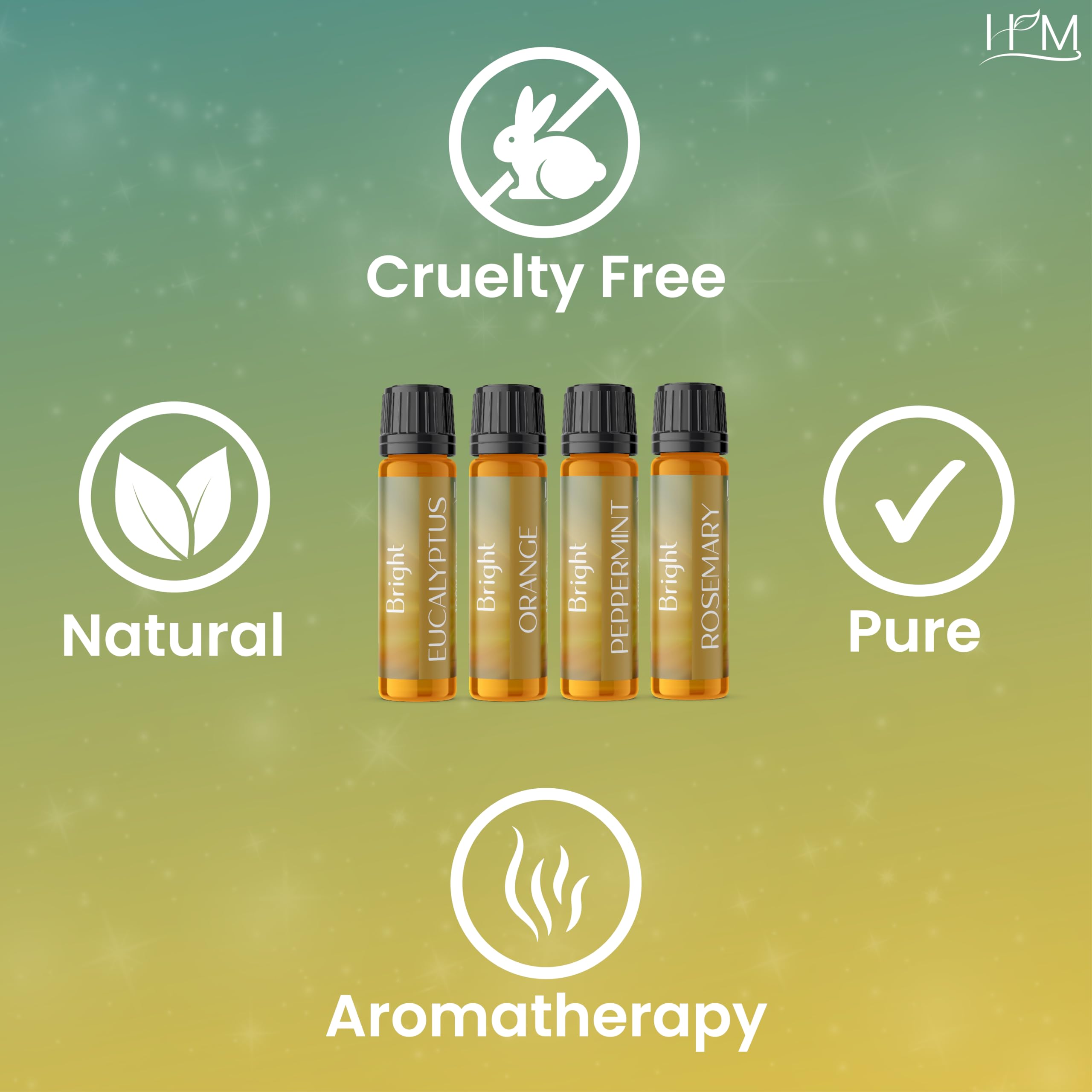 HM Home Essential Oil Kit - 4 Pack (Clove, Peppermint, Tea Tree, Orange) | Aromatic Blends for Relaxation, Refreshing Home Scent