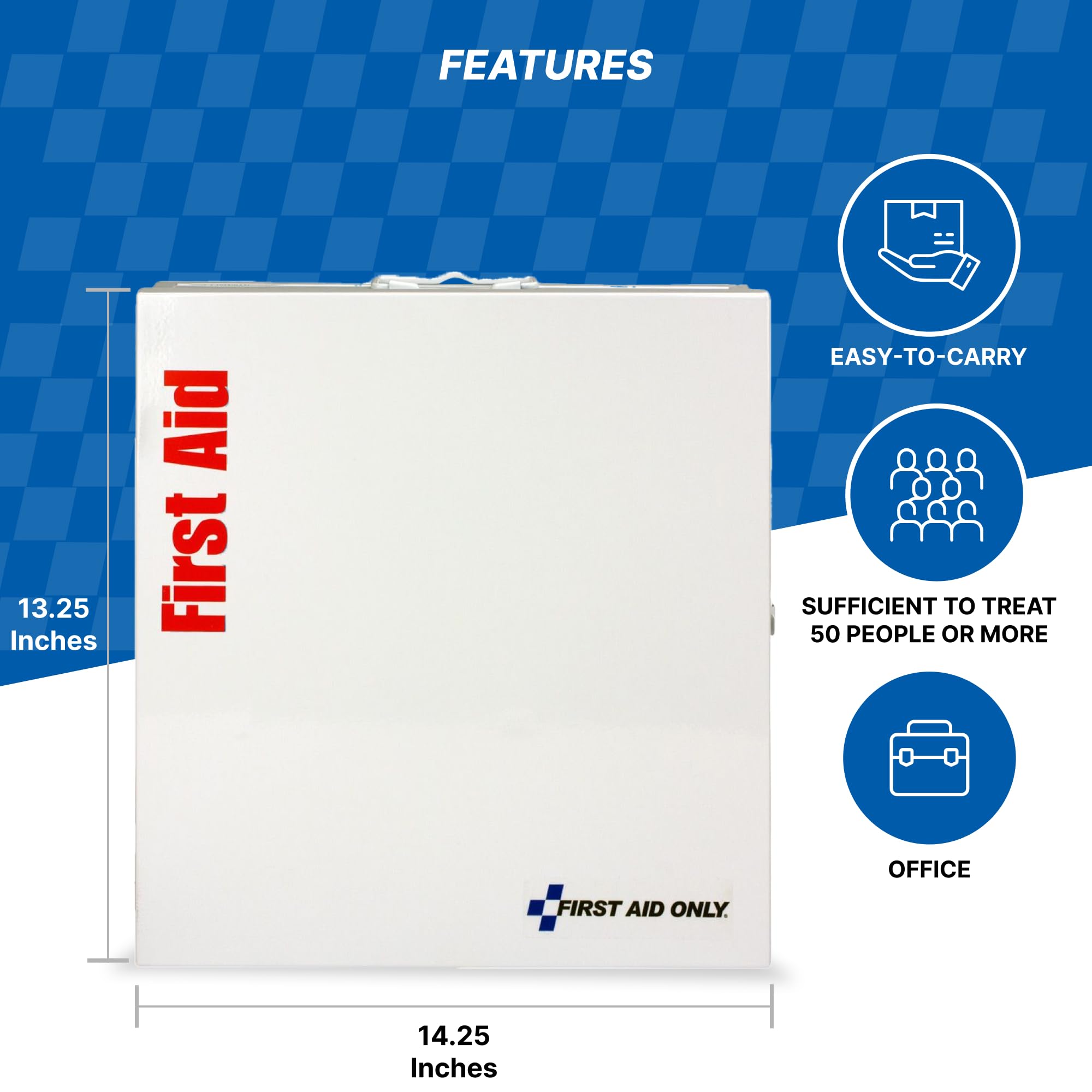 First Aid Only 50-Person SmartCompliance First Aid Kit for Businesses, ANSI A+ Compliant Metal First Aid Cabinet with Medication