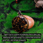 Da Piao Liang Tiger Eye Necklace With Rotatable Pendant Obsidian Energy Protection Adjustable Rope For Anxiety Healing Jewelry (
