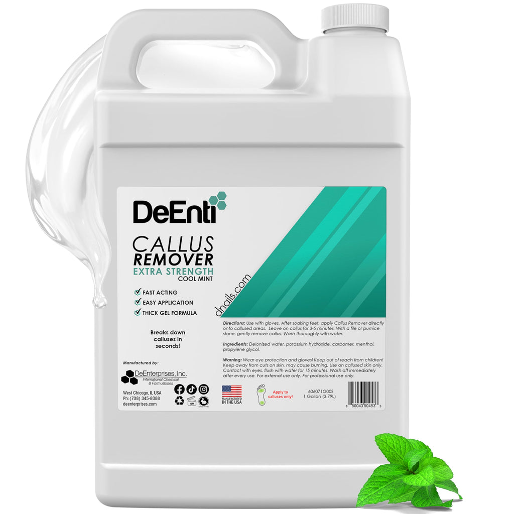 DeEnti Callus Remover for Feet, Extra Strength Foot Callus Remover Gel, 128oz Gallon Salon Grade Bulk Pedicure Supplies for Dry 