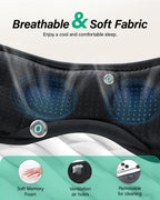 LC-dolida Sleep Headphones, White Noise Bluetooth Sleep Mask 3D Breathable Wireless Eye Mask for Timing, Sleep Mask with Bluetoo