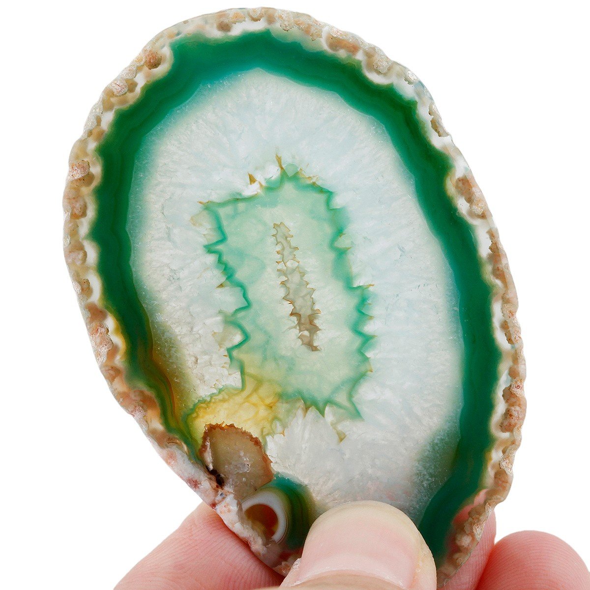 Rockcloud 10 Pcs Agate Light Table Slices, Healing Crystals Geode Stones,Irregular Home Decoration Jewelry Making,Green