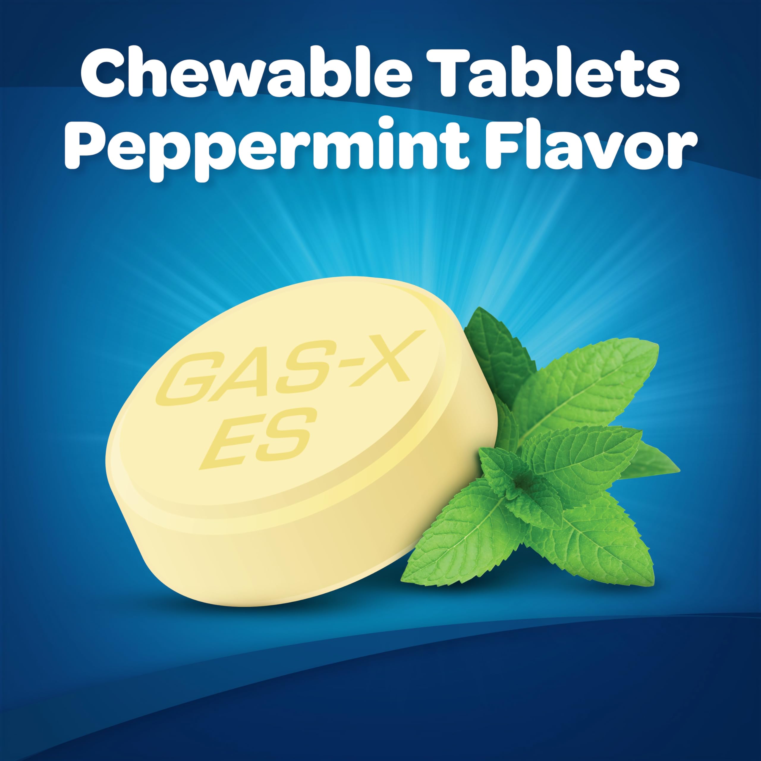 Gas-X Extra Strength Chewable Gas Relief Tablets with Simethicone 125 mg, Peppermint Creme - 18 Count