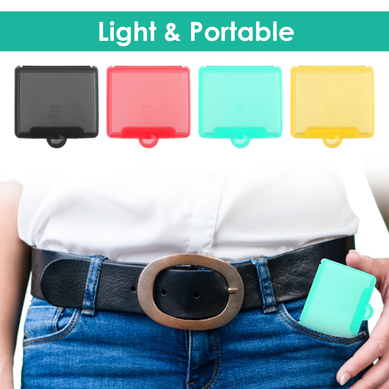 ElevateTech 4 Pcs Small Pill Box, Travel Pill Organizer Cute Proof Pocket Pill Case Mini Portable Medicine Vitamin Box Clear Pla