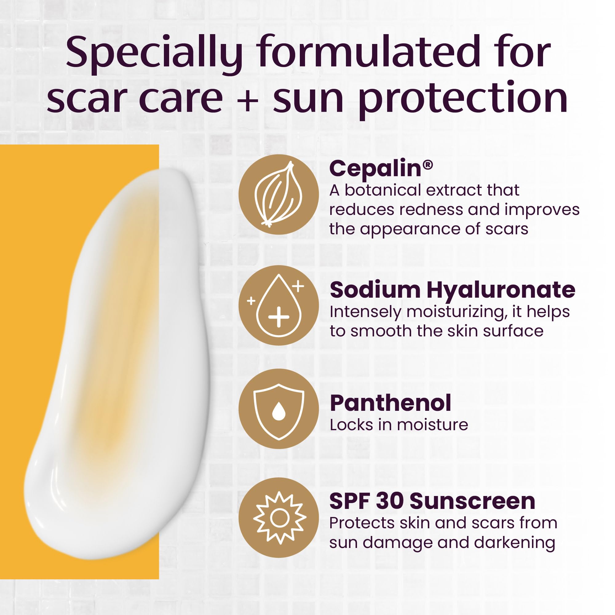 Mederma Scar Cream Plus SPF 30, Sunscreen, Protects from Sun Damage, Reduces the Appearance of Scars, 0.7 Ounce, 20 grams (Packa