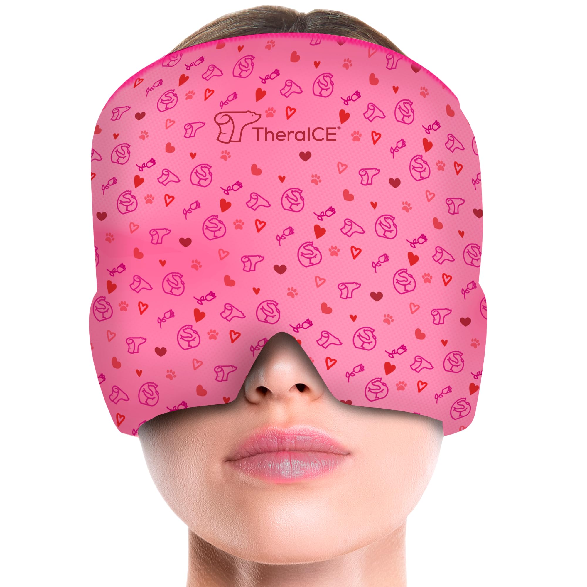 TheraICE Migraine Relief Cap, Migraine Ice Pack Mask, Women Cooling Gel Hat, Face Cold Compress Head Wrap for Her Stress. Great 