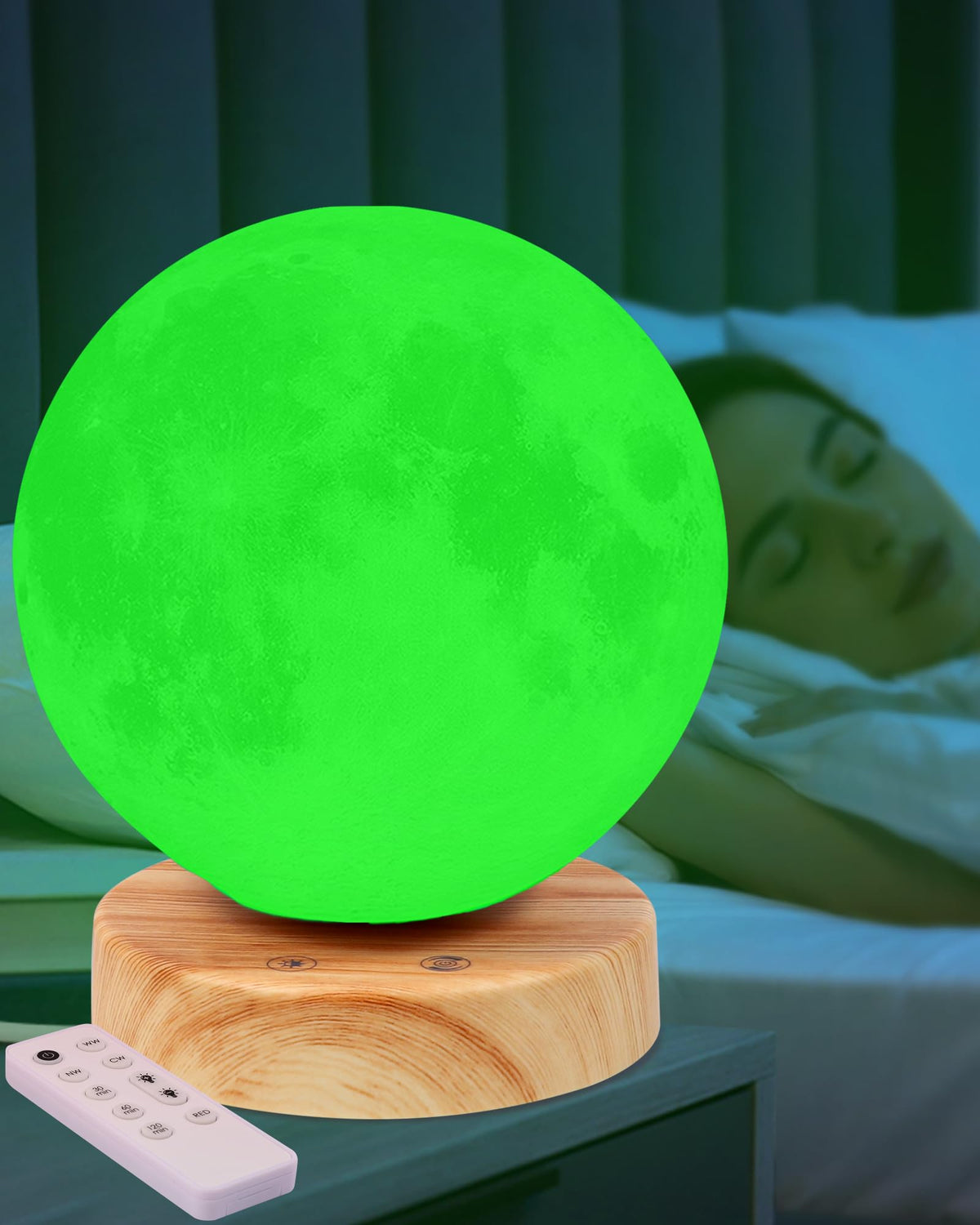 Aoife 520nm Green Light Desk Lamp 5 Brightness Levels & Remote Control