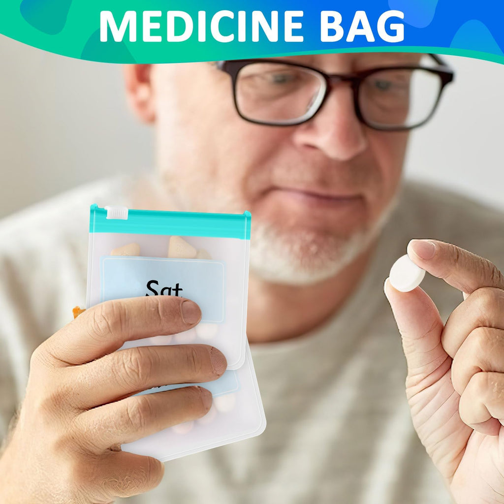 MARFOREVER 25 Pcs Pill Pouch Small Pill Bags Reusable Medicine Organizer Travel Pill Container Storage Pill Case with Slide Lock