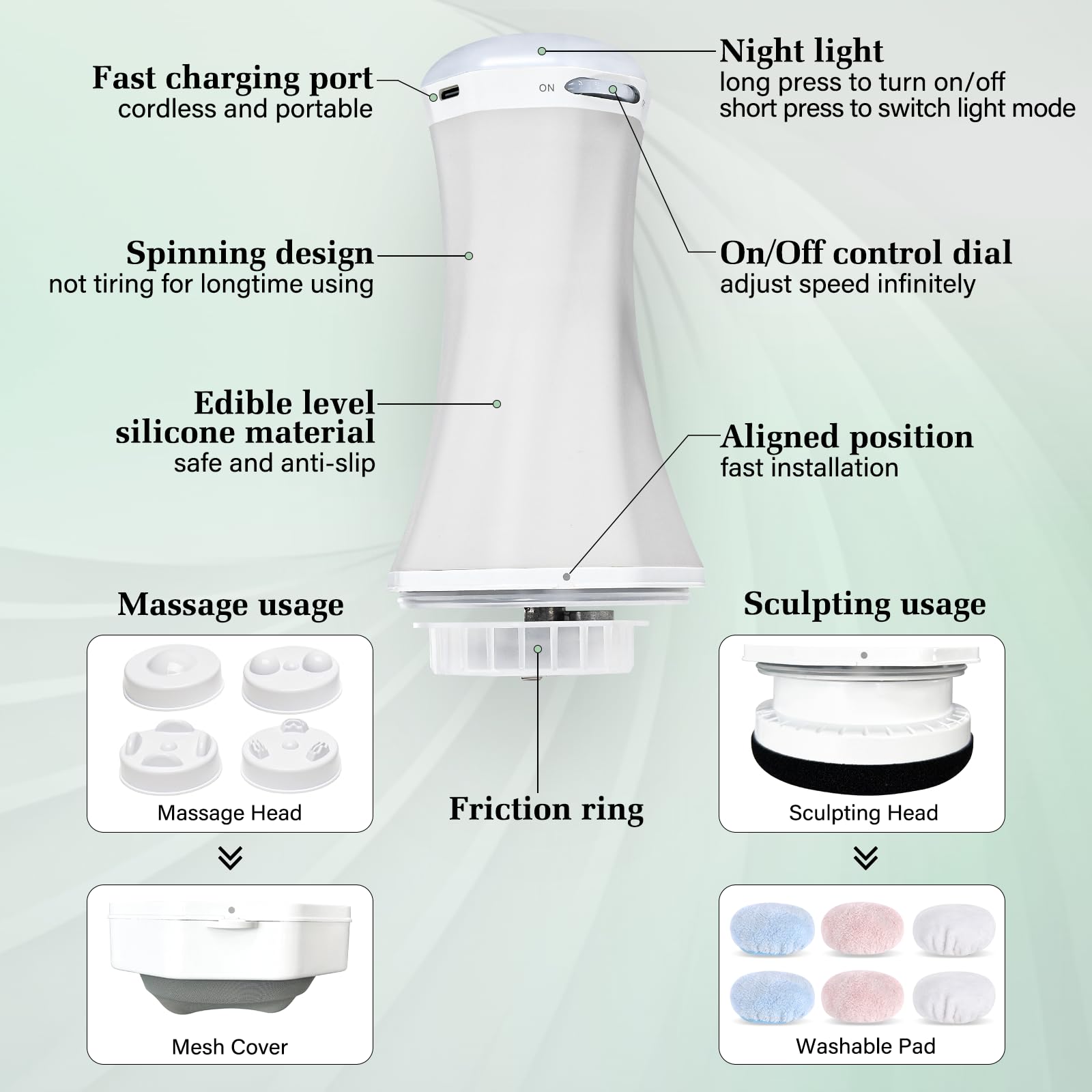 CAUTUM 2-in-1 Cordless Cellulite Massager, Electric Body Sculpting Machine, Portable