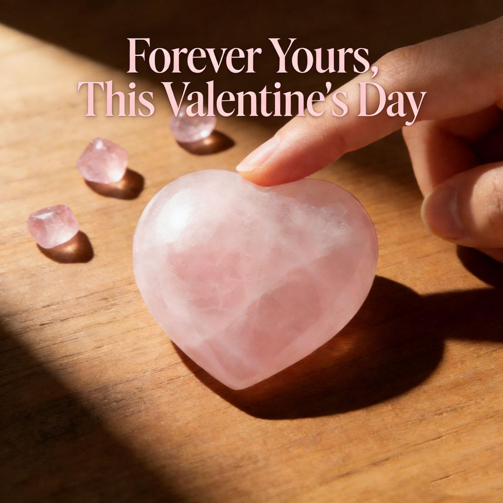 ideayard 45mm Rose Quartz Heart, Crystal Stone 1pcs Puff Heart, Love Palm Healing Stone Reiki Crystal Gemstone Worry Stones for