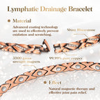 Copper Bracelets for Women, Magnetic Bracelets for Women & Heart-Shaped Lymphatic Drainage Ring with 3500 Gauss Magnet Classic C