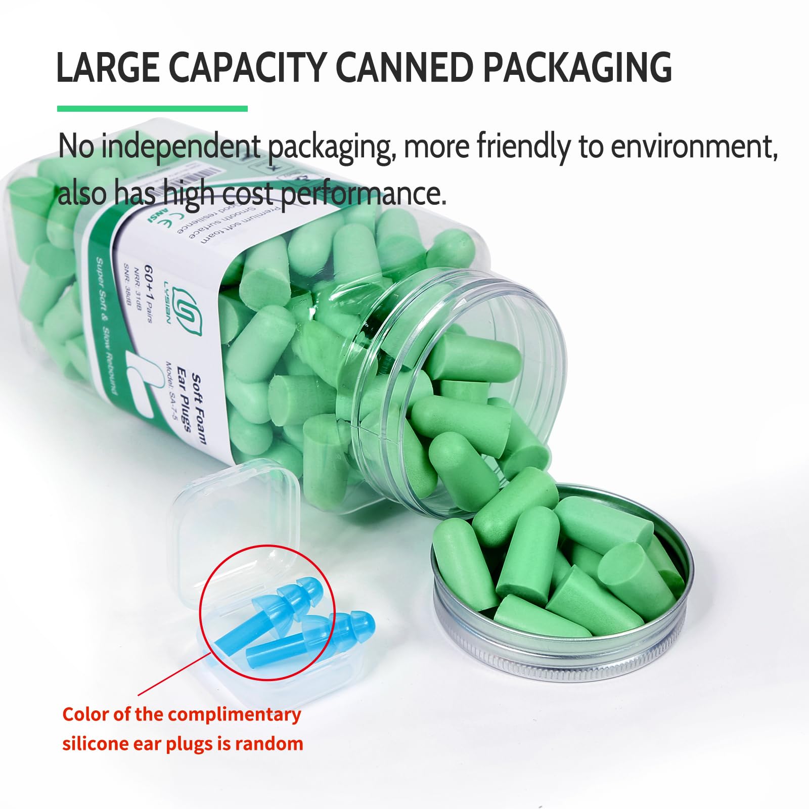 LYSIAN Ultra Soft Foam Earplugs for Sleep Sound Proof-38dB SNR Noise Free Ear Plugs for Sleeping Noise Cancelling, Snoring, Shoo