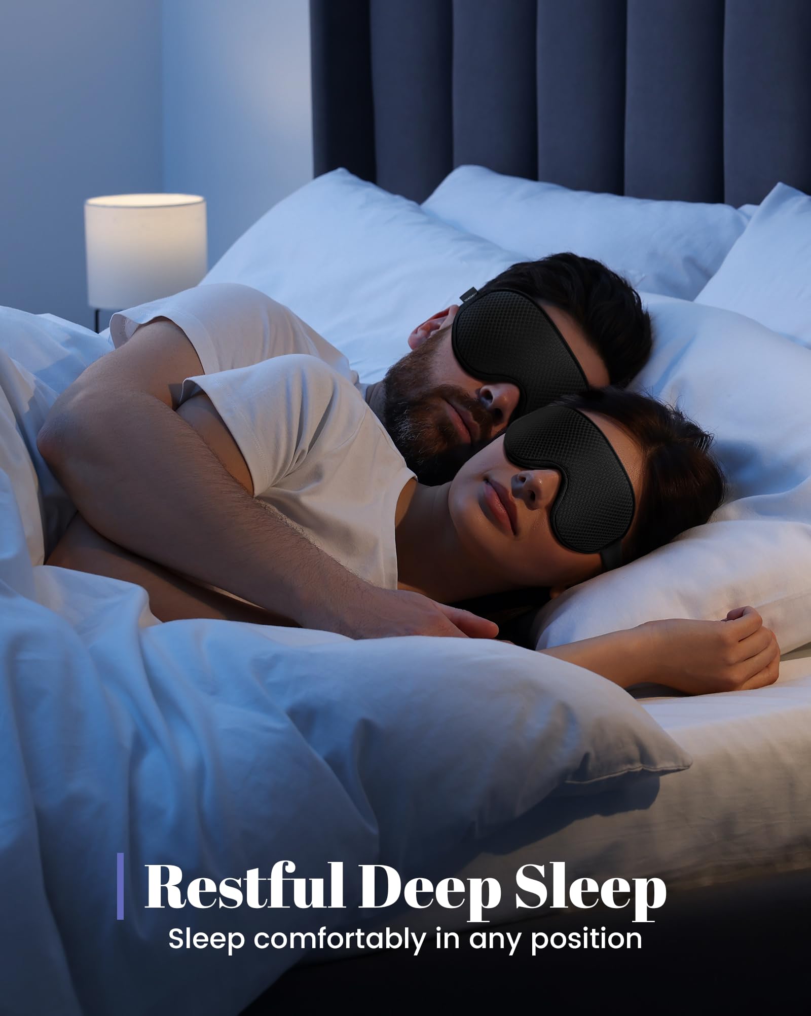 WAOAW Sleep Mask Valentines Day Gifts for Women Men: Blackout Eye Masks for Sleep - 3D Breathable Soft Comfortable Eye Mask for