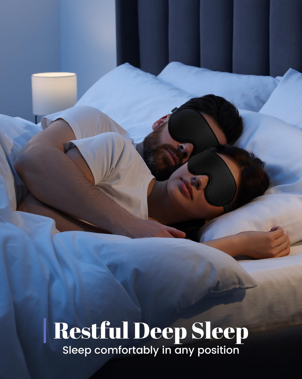 WAOAW Sleep Mask Valentines Day Gifts for Women Men: Blackout Eye Masks for Sleep - 3D Breathable Soft Comfortable Eye Mask for