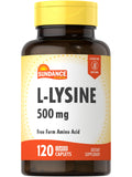 L-Lysine 500mg | 120 Caplets | Free Form Amino Acid | Vegetarian, Non-GMO, and Gluten Free Supplement | by Sundance