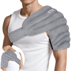 REVIX Shoulder Heating Pad Microwavable for Rotator Cuff Discomfort Relief, Moist Heating Pads Microwavable with Adjustable Stra