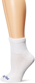 MediPeds womens Peds Quarter With Non-binding Funnel Top 2 Pairs diabetic socks and shoe insoles, White, 7 10 US
