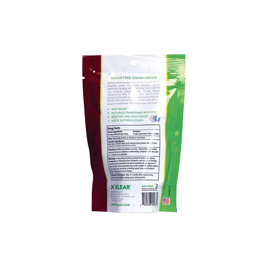 Xlear Xylitol Sugar-Free Cough Drops for Adults and Kids, Sugarless Dry Mouth Lozenges for Sore Throat Relief, Non-GMO, Gluten-F