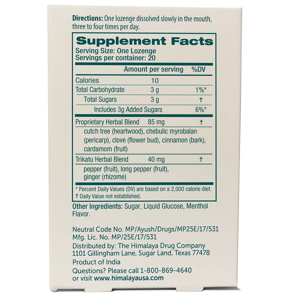 Himalaya Koflet Lozenges, Original Menthol Flavor, Natural Herbal Cough Drop for Warming Relief and Soothing Throat Comfort, 130