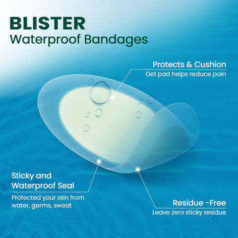 Gel Blister Bandages Hydrocolloid Bandages - Welnove 21ct Blister Cushions (Heel Pack) - Blister Bandages for Heel, Toe & Foot -
