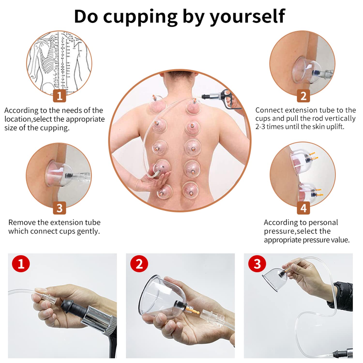 Cupping Therapy Set,32 Therapy Cups Cupping Set with Pump, Professional Chinese Acupoint Cupping Therapy Sets Hijama for Cupping