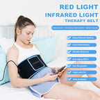 Red Light Therapy Infrared Light Therapy Wrap Belt for Body Pain Relief Wearable Large Pad for Waist Back Stomach Muscle Repair,