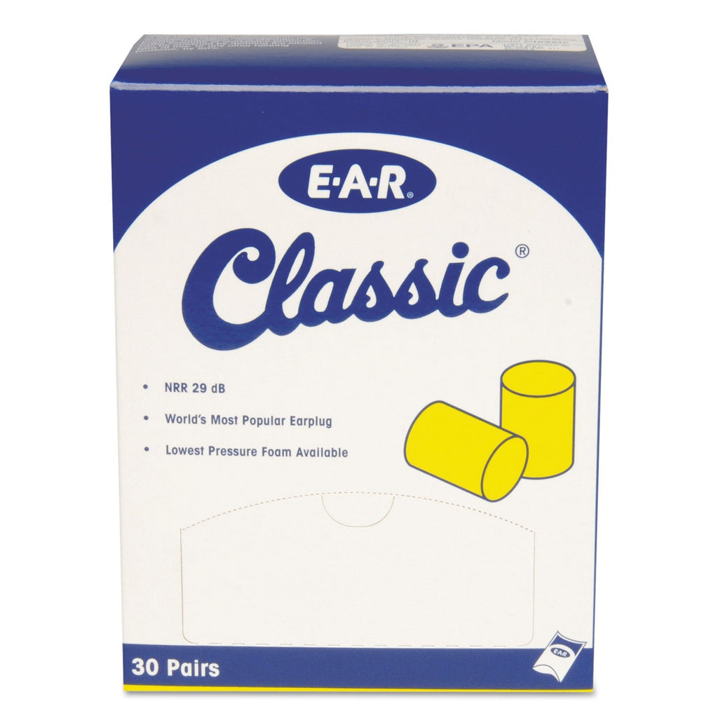 3M Ear Plugs, 30 Pairs/Box, E-A-R Classic 310-1060, Uncorded, Disposable, Foam, NRR 29, For Drilling, Grinding, Machining, Sawin