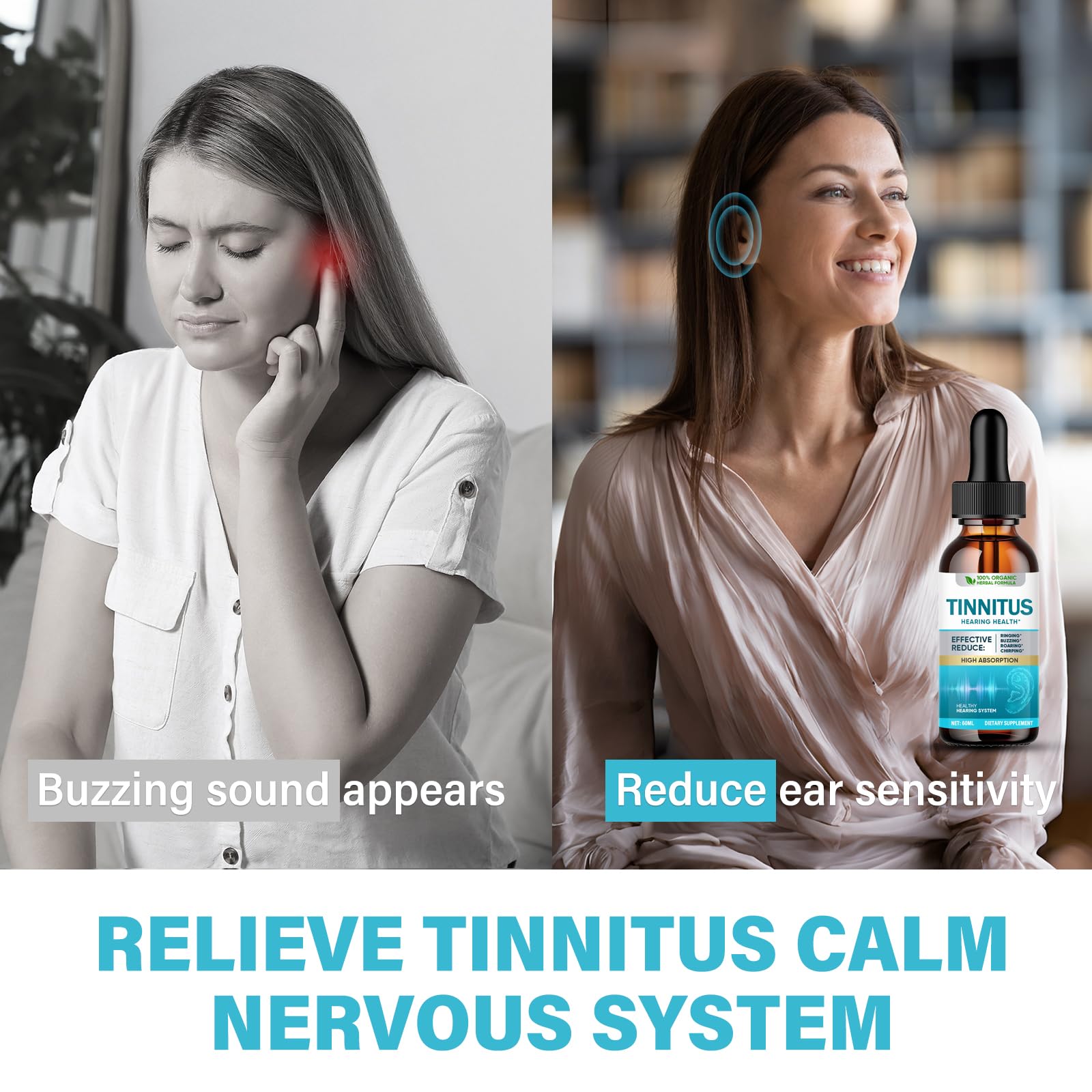 Green Hills Tinnitus Relief for Ringing Ears, Natural Ear Ringing Relief for Clogged Ears,Reduce Ear Noise & Improve Hearing