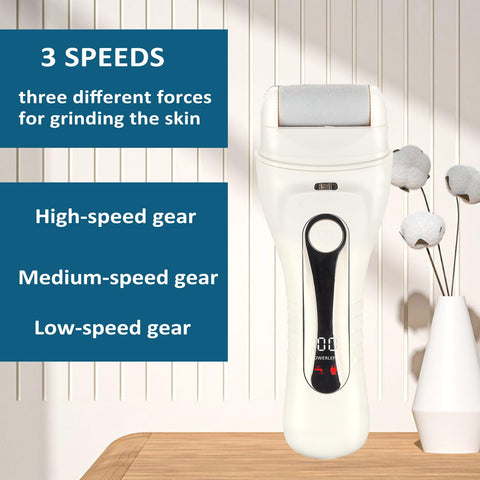Electric Callus Remover for feet - FSA Eligible - Portable Rechargeable Electric Foot Files with 3 Heads - Pedicure Kit for Dry 