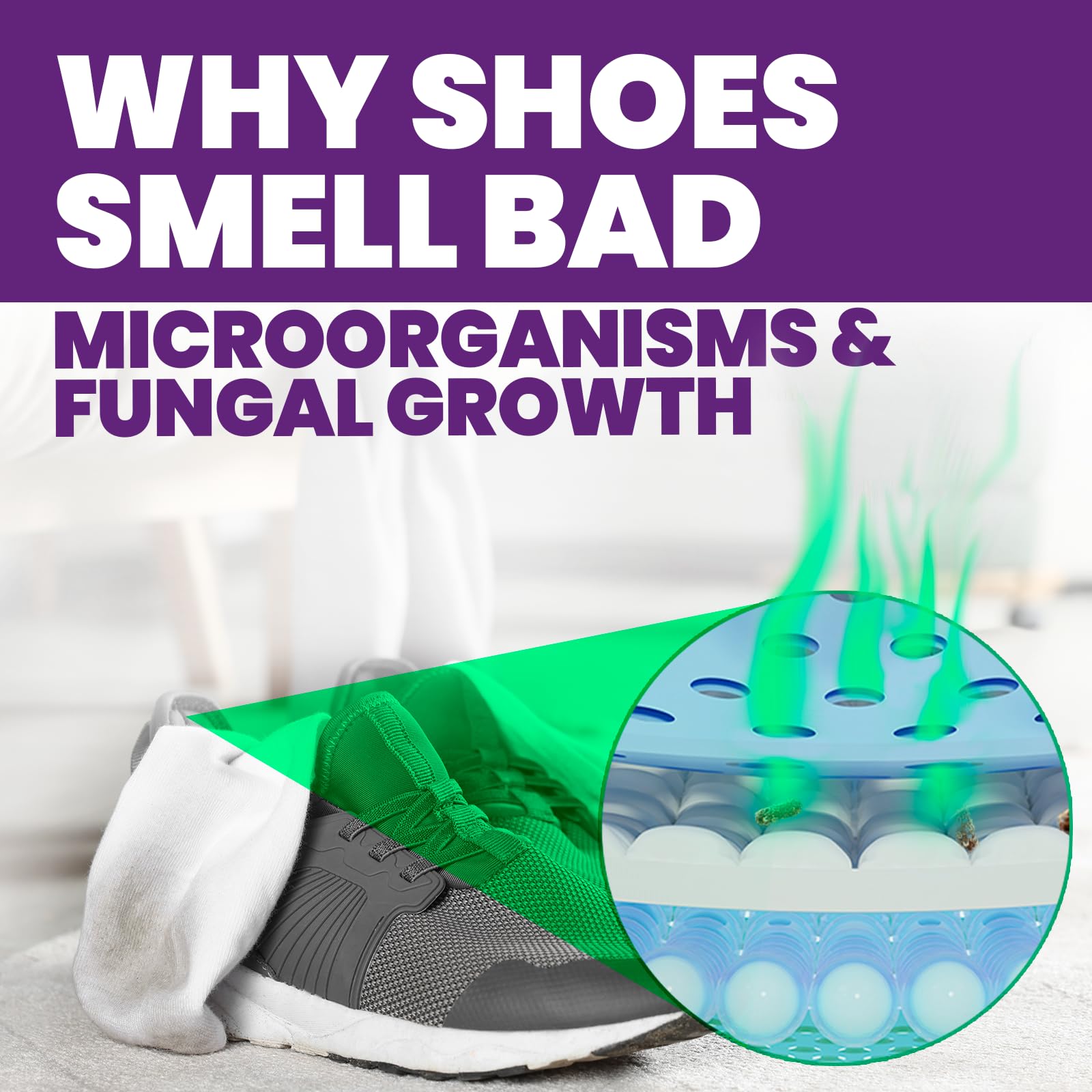 Uncle Todds Shoe Deodorizer Spray - Proven & Powerful Enzyme Formula Spray for Shoe Odor Elimination in All Footwear (Midnight