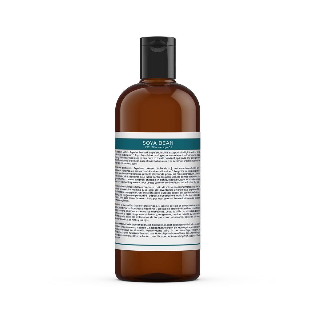 Mystic Moments | SOYA Bean Carrier Oil - 500ml - Pure & Natural Oil Perfect for Hair, Face, Nails, Aromatherapy, Massage and Oil