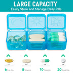Monthly Pill Organizer 3 Times a Day, Portable Pill Box with Weekly Travel Bag, Large Capacity Medicine Organizer with Labels, 3