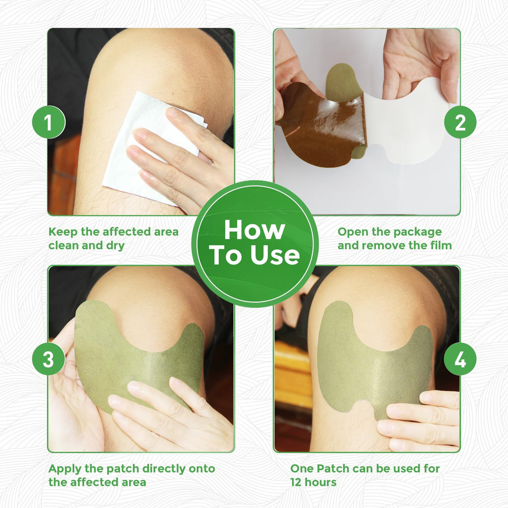 CHUYAOTANG Knee Patches, Heat Patches for Knee, Back,Neck, Shoulder, Ankle, Natural Herbs Patches, Long Lasting and Fast Acting
