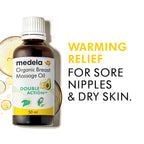 Medela Organic Breast Massage Oil for Breastfeeding Mothers | Relieve Breast Tenderness and Fullness | All-Natural Formula with