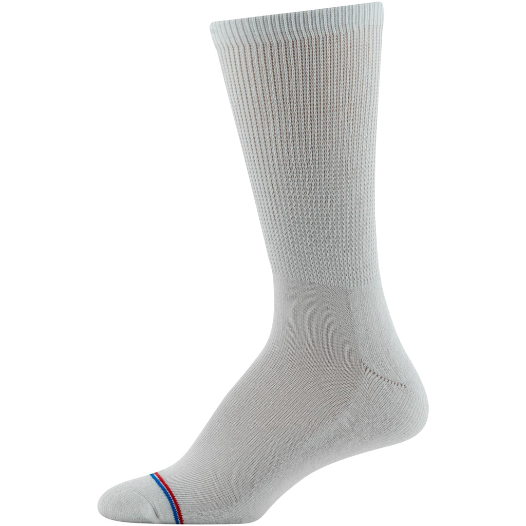 MediPeds womens Peds Crew With Non-binding Top Cushion 4 Pairs diabetic socks and shoe insoles, White, Men s 9-12 Women 10-13 US