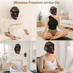 WELLEVER Red Light Therapy Mask for Face, Wireless Led Face Mask Light Therapy with 850nm Near-Infrared, 4 Modes Rechargeable Le