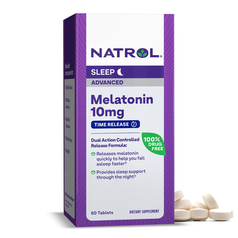 Natrol Advanced Sleep Melatonin 10mg, Dietary Supplement for Restful Sleep, Time Release Melatonin Tablets, 60 Time-Release Tabl