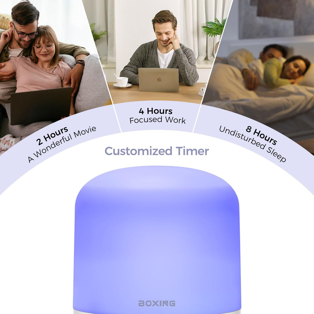 BOXING 300ML Essential Oil Diffuser, Diffusers for Home & Large Room, Aromatherapy Diffuser with 7 Colors Night Light Perfect fo
