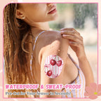 Geiserailie 30 PCS Adhesive Patch Compatible with Libre 3 Pre-Cut Flowers Pink Bow NO Glue in The Center Sensor Cover for Contin