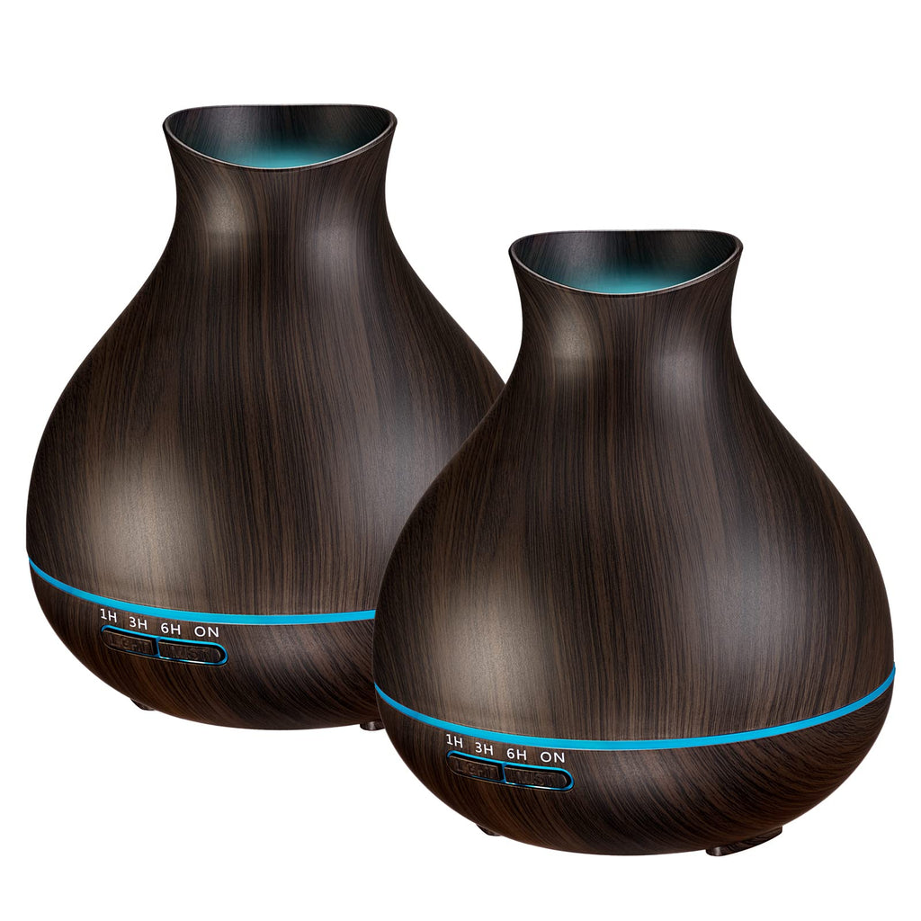 BZseed Aromatherapy Essential Oil Diffusers,2 PCS 550ml High Mist Output Humidifiers for Large Room, Home, Waterless Auto-Off, 7