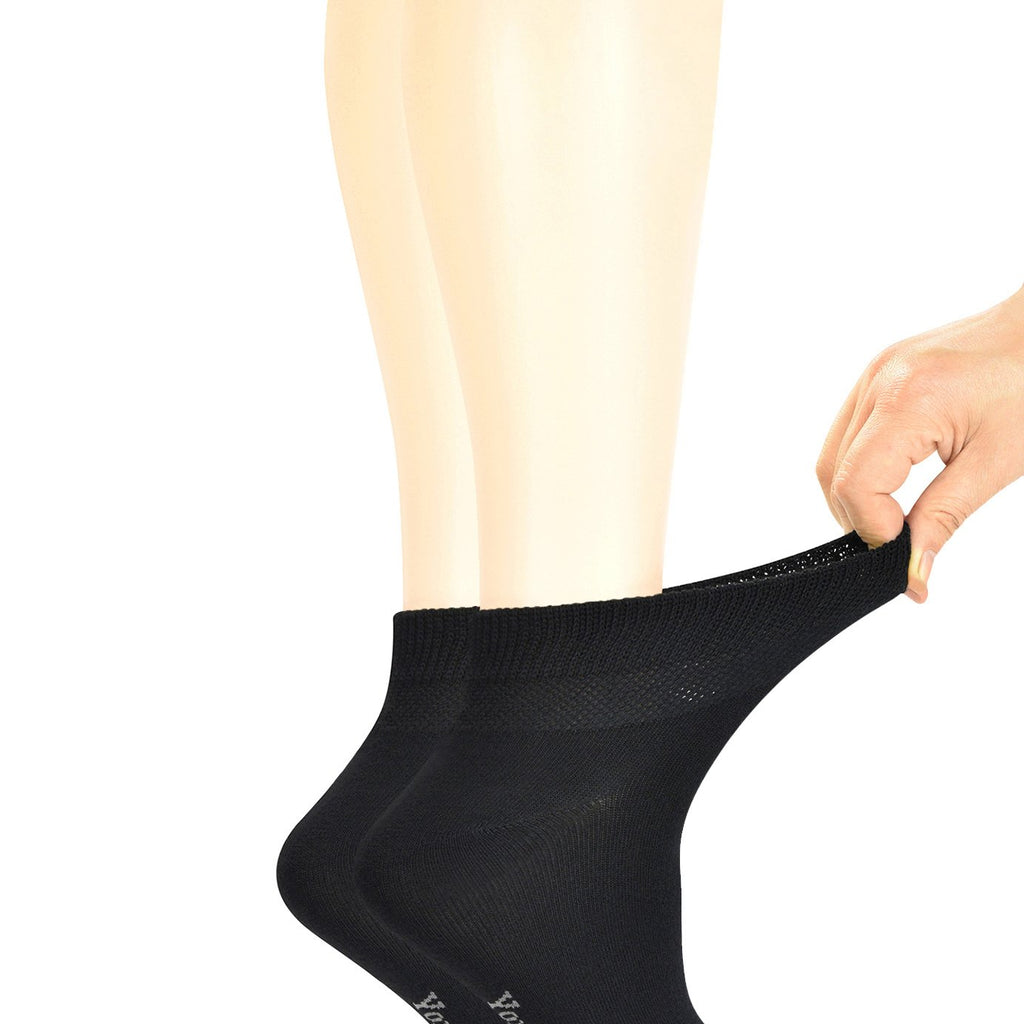 Yomandamor Women's Non-binding Flat Knit Ankle Casual/Diabetic Socks with Seamless Toe,5 Pairs L size