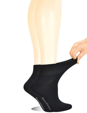 Yomandamor Women's Non-binding Flat Knit Ankle Casual/Diabetic Socks with Seamless Toe,5 Pairs L size