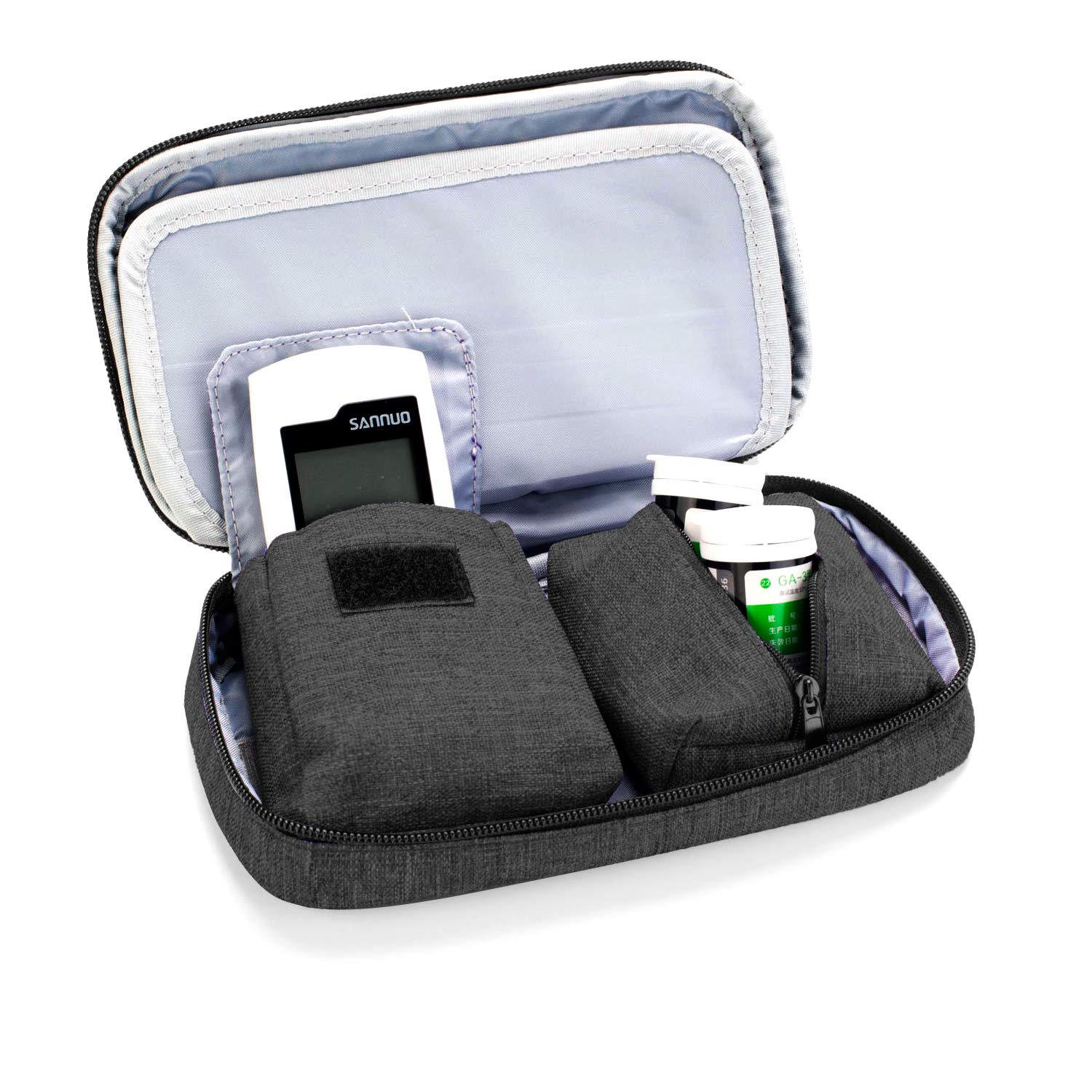 LUXJA Diabetic Supplies Travel Case, Storage Bag for Glucose Meter and Other Diabetic Supplies (Bag Only), Black