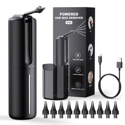 Ear Wax Removal Electric Ear Irrigation Flushing System Water Powered Ear Cleaner with 4 Pressure Modes Safe and Effective Ear C