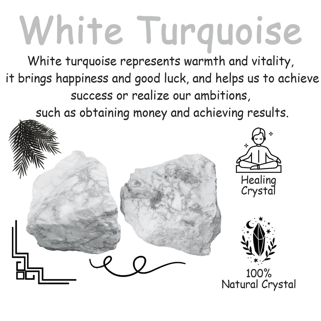 NUKAYAI 2Pcs Howlite 1.8-2.2 Large Raw Crystals Stones White Turquoise Rough Rocks Healing Crystal for Polishing Tumbling DIY Wr