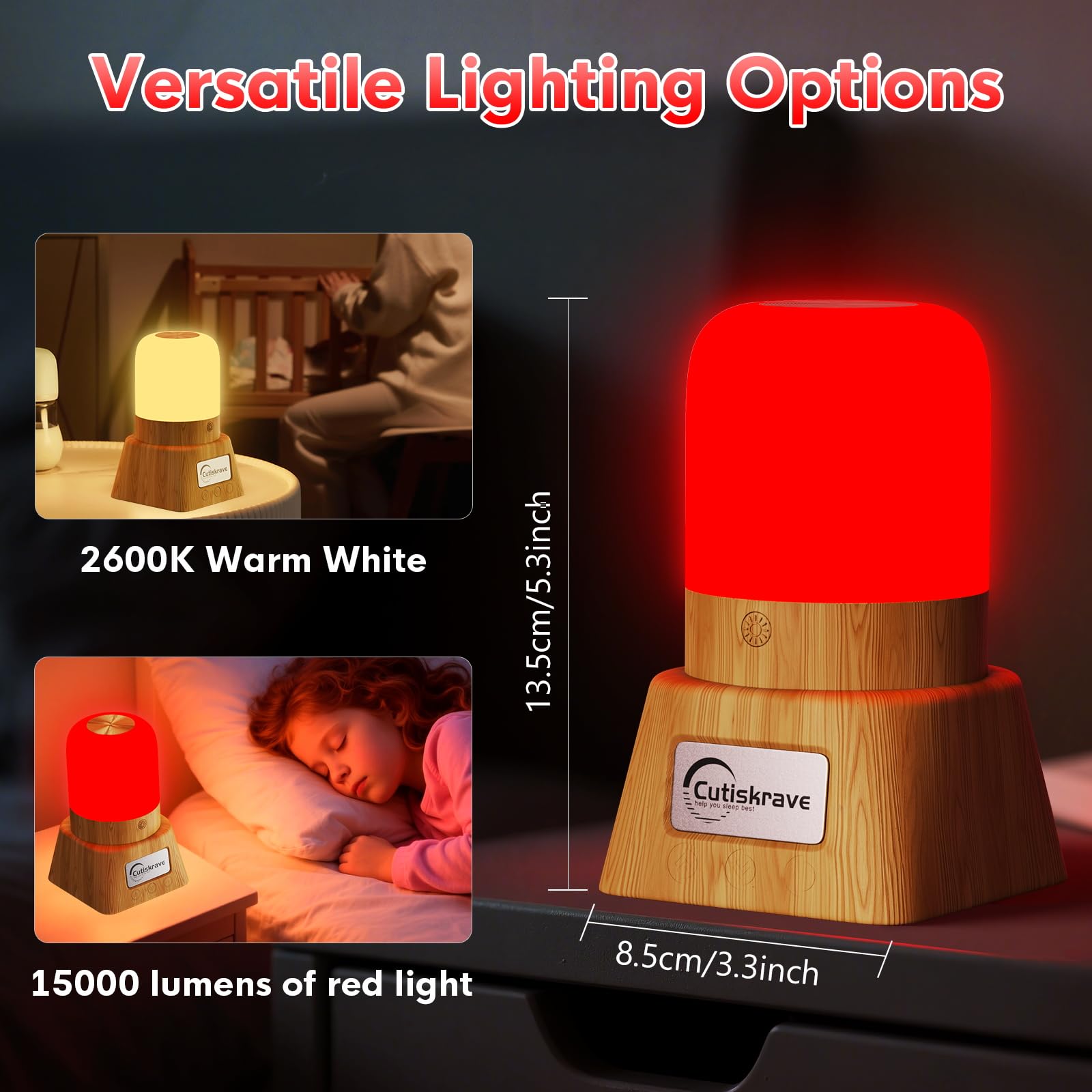 Red Light Night Light Lamp for Sleep,Red Nightlight Desk Lamp with 670nm Wavelength,Touch Remote Control Reds Light for Sleep La